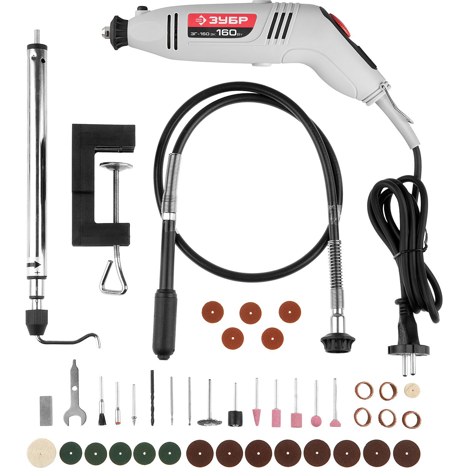 Гравер электрический + насадки ЗГ-160ЭК