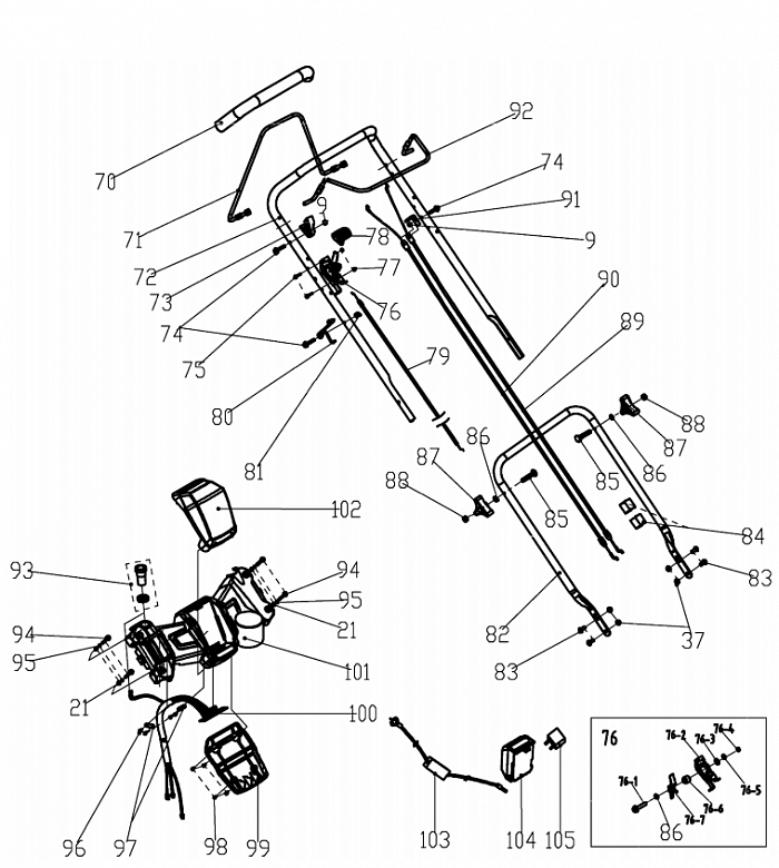 4 РУЧКА - ТРОС ГАЗА Газонокосилка CHAMPION LM5346E