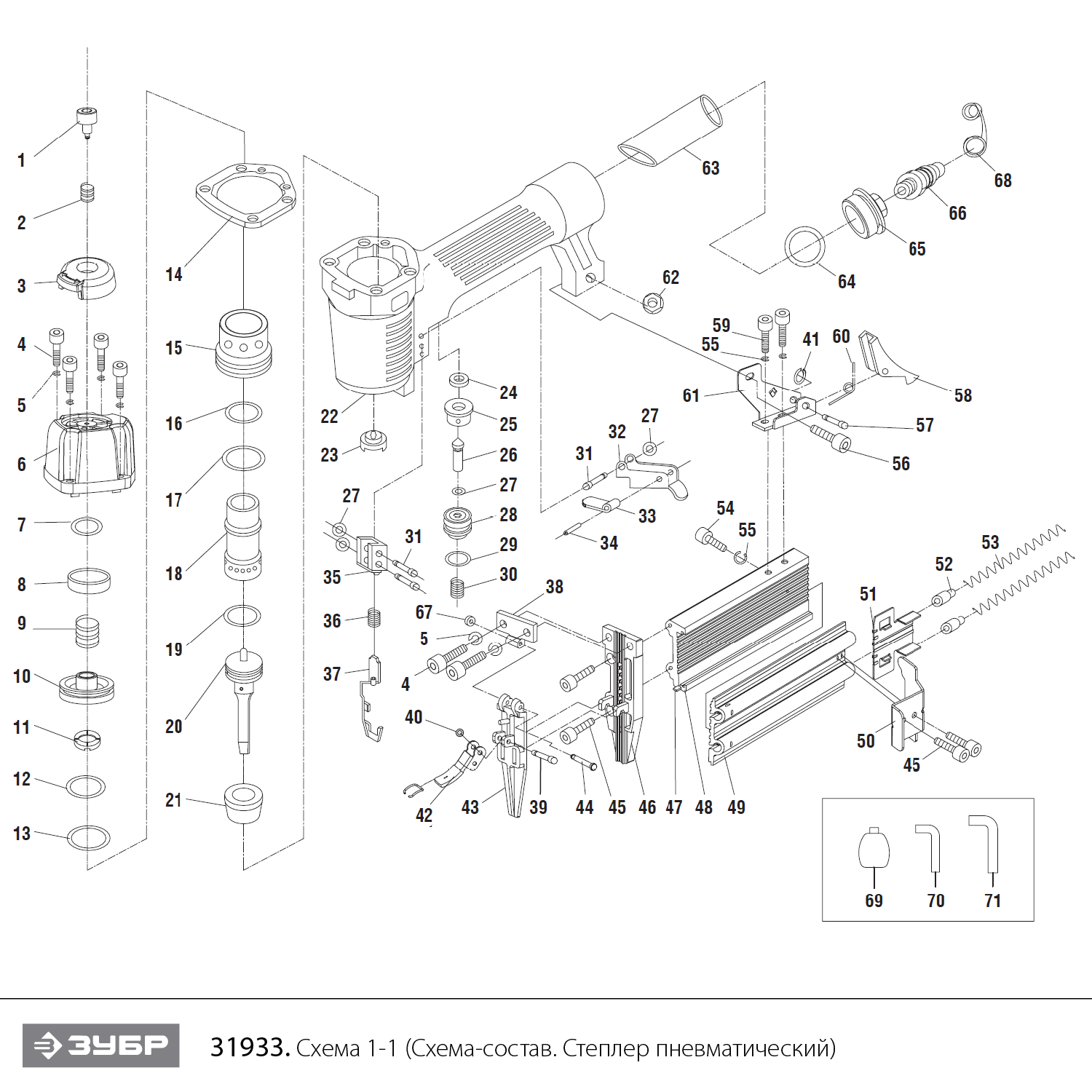 Степлеры пневматические 31933