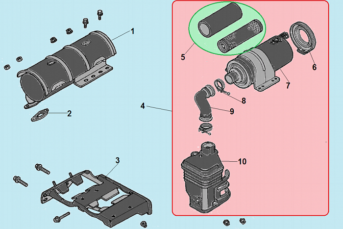 13 ВОЗДУШНЫЙ ФИЛЬТР - ГЛУШИТЕЛЬ ВИБРОТРАМБОВКА CHAMPION TR72