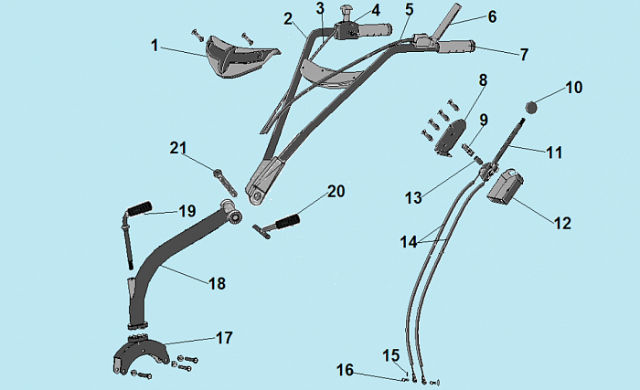 1 РУЧКА - ТРОС ГАЗА - ФРЕЗЫ КУЛЬТИВАТОР CHAMPION BC8813