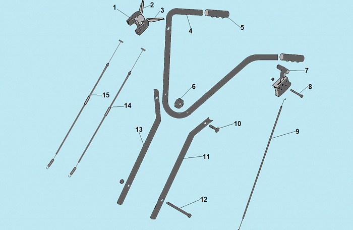 2 РУЧКА - ТРОС ГАЗА КУЛЬТИВАТОР CHAMPION ВC6712